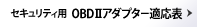 セキュリティ用OBDⅡアダプター適応表