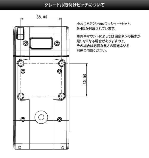 クレードル取付けピッチについて