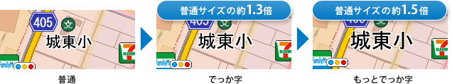 文字も大きく！3段階切替え可能！