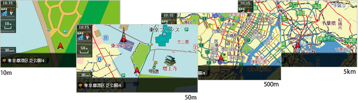 地図拡大／縮小 14段階