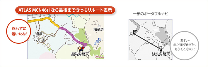 目的地へ、最後までルート表示