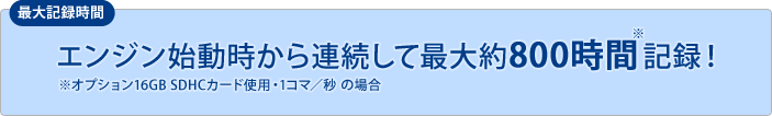 エンジン始動時から連続して約800時間記録！