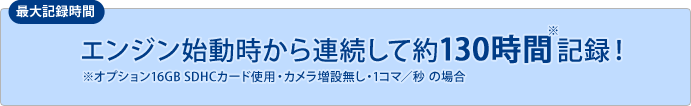 エンジン始動時から連続して約130時間記録！