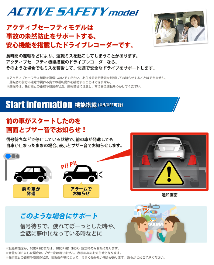 Start information機能搭載