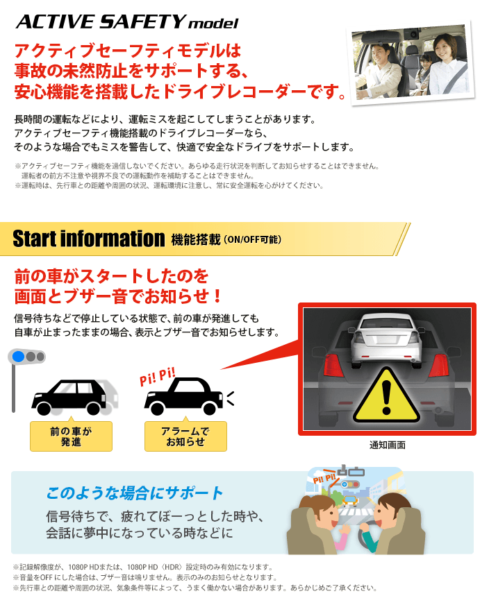 Start information機能搭載