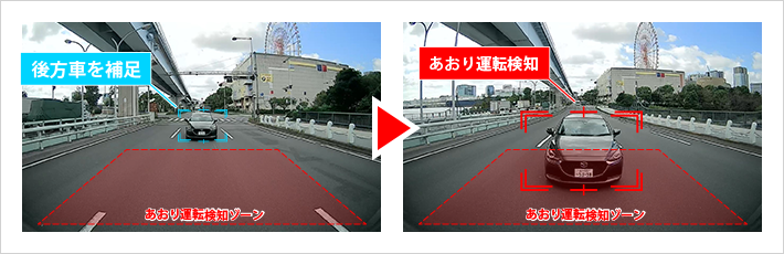 後方異常接近 記録・警告