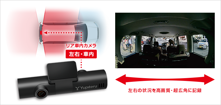 ユピテル　ドライブレコーダー　Y-3100 3方向カメラ