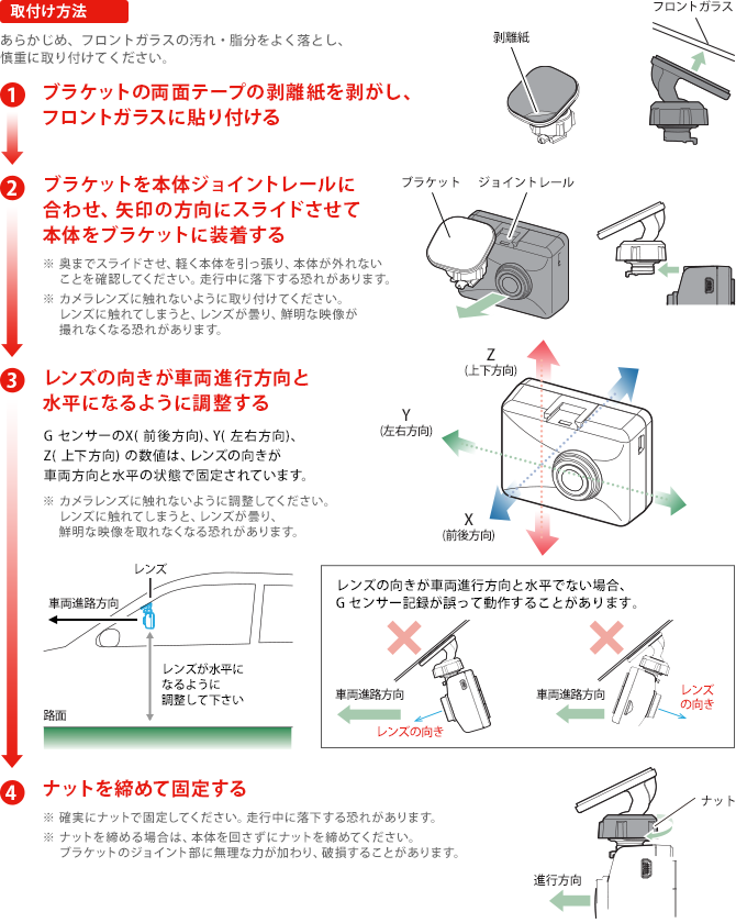 ZD600WF 機能・仕様一覧｜ドライブレコーダー｜Yupiteru（ユピテル）