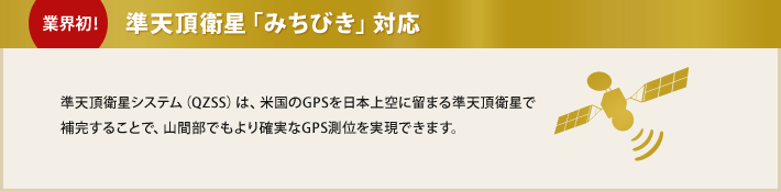 業界初！準天頂衛星「みちびき」対応