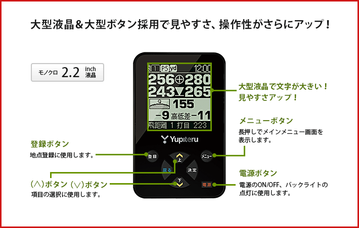 大型液晶＆大型ボタン採用で見やすさ、操作性がさらにアップ！