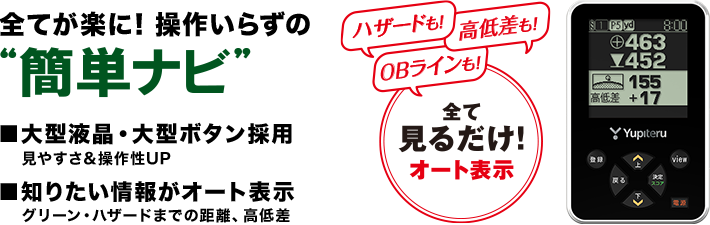 面倒な操作必要なし 簡単ナビ