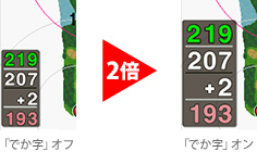 「でか字」表示で見やすい