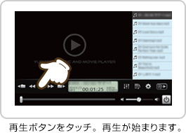 再生ボタンをタッチ。再生がスタートします。