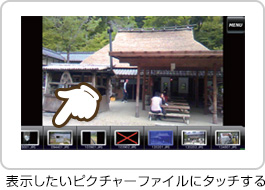 表示したいピクチャーデータファイルにタッチする