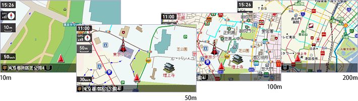 地図拡大／縮小 14段階