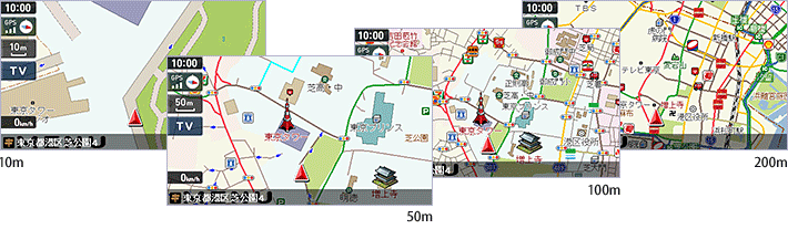 地図拡大／縮小 14段階