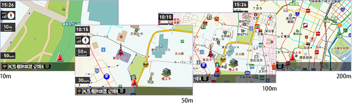 地図拡大／縮小 14段階