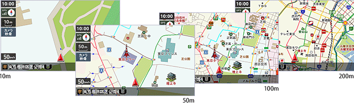 地図拡大／縮小 14段階