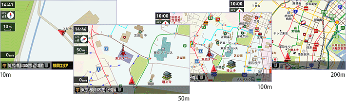 地図拡大／縮小 14段階