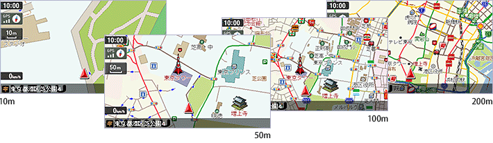 地図拡大／縮小 14段階