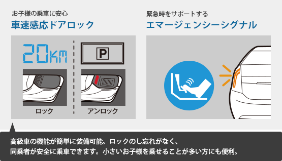 車速感応ドアロック/エマージェンシーシグナル