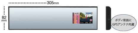 ボディ背面にGPSアンテナ内蔵