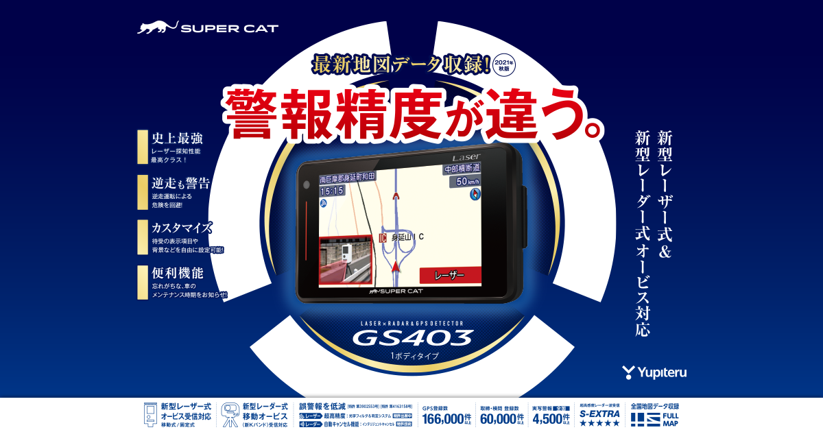 ユピテル製レーダー　GS403