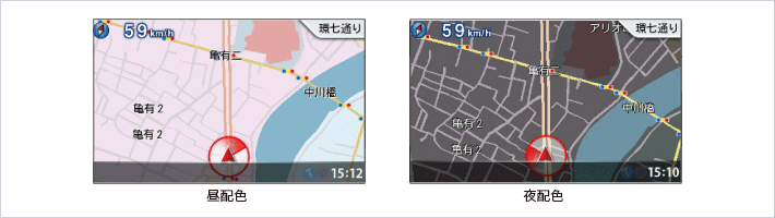イメージ:昼夜のマップ画面