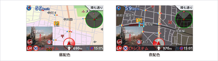 イメージ:昼夜のマップ画面