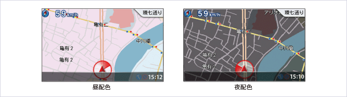 イメージ：昼夜のマップ画面