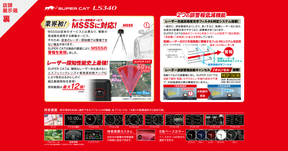 ユピテル   MSSS対応レーダー＆レーザー探知機 LS340