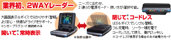 業界初、2WAYレーダー