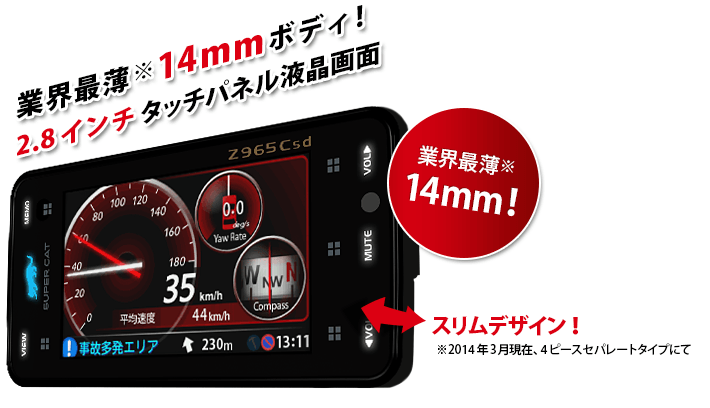 指定店専用モデル プレミアムレーダー探知機 Z965Csd 4ピース