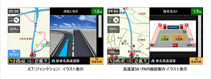 JCT（ジャンクション）イラスト表示／高速道SA・PA内施設案内イラスト表示