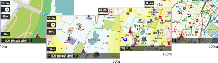 地図拡大／縮小 14段階