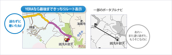 目的地へ、最後までルート表示