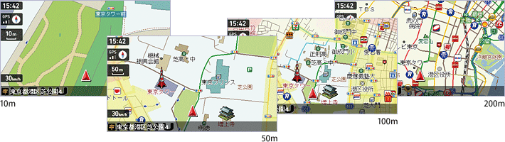 地図拡大／縮小 14段階